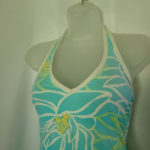 Lilly Pulitzer turquoise one piece swimsuit sz 4 - Picture 3 of 6